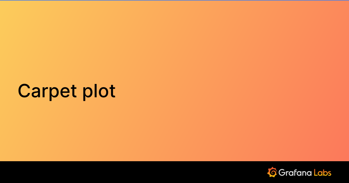 Carpet plot plugin for Grafana Grafana Labs